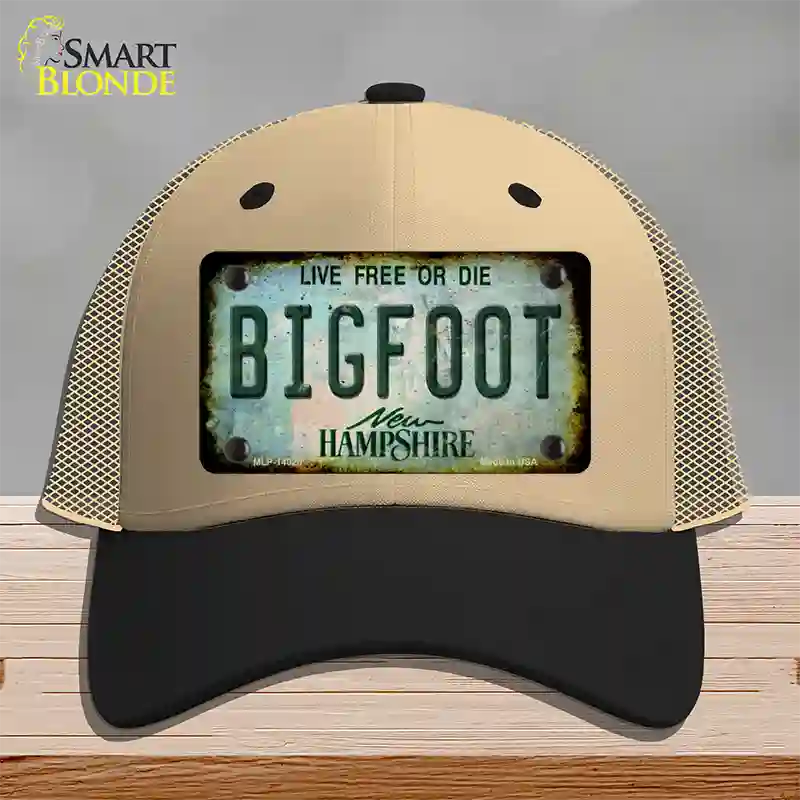 Bigfoot New Hampshire Novelty License Plate Hat Tag Mesh / Khaki|Black