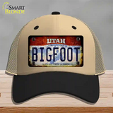 Bigfoot Utah Novelty License Plate Hat Tag Mesh / Khaki|Black