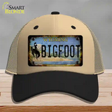 Bigfoot Wyoming Novelty License Plate Hat Tag Mesh / Khaki|Black