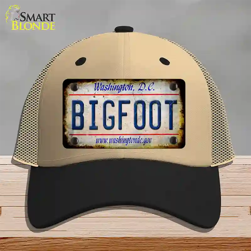 Bigfoot Washington DC Novelty License Plate Hat Tag Mesh / Khaki|Black