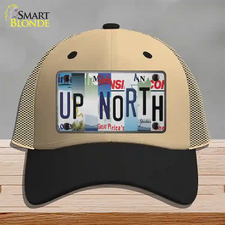 Up North Strip Art Novelty License Plate Hat Tag Mesh / Khaki|Black