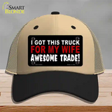 Trade Truck For My Wife Novelty License Plate Hat Mesh / Khaki|Black