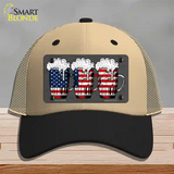 Three Beers America Novelty License Plate Hat Mesh / Khaki|Black