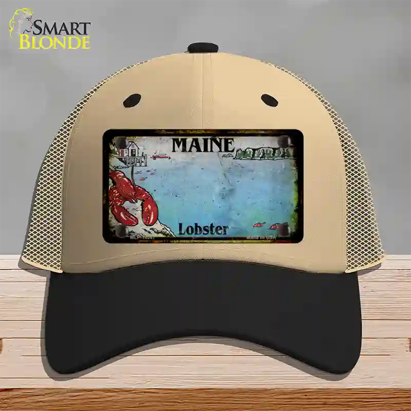 Maine Lobster Blank Rusty Novelty License Plate Hat Mesh / Khaki|Black