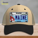 Maine Lobster Novelty License Plate Hat Mesh / Khaki|Black