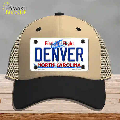 Denver North Carolina Novelty License Plate Hat Mesh / Khaki|Black