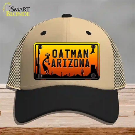 Oatman Kokopelli Arizona Scenic Background Novelty License Plate Hat Mesh / Khaki|Black