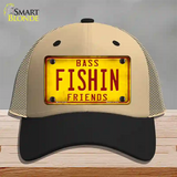 Fishin Friends Novelty License Plate Hat Mesh / Khaki|Black