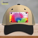 Pink Tie-Dye Novelty License Plate Hat Mesh / Khaki|Black