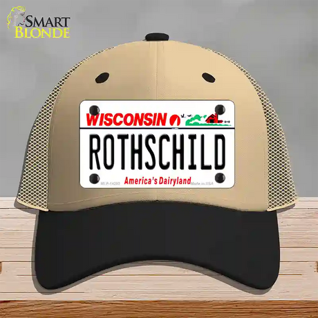 Rothschild Wisconsin Novelty License Plate Hat Mesh / Khaki|Black