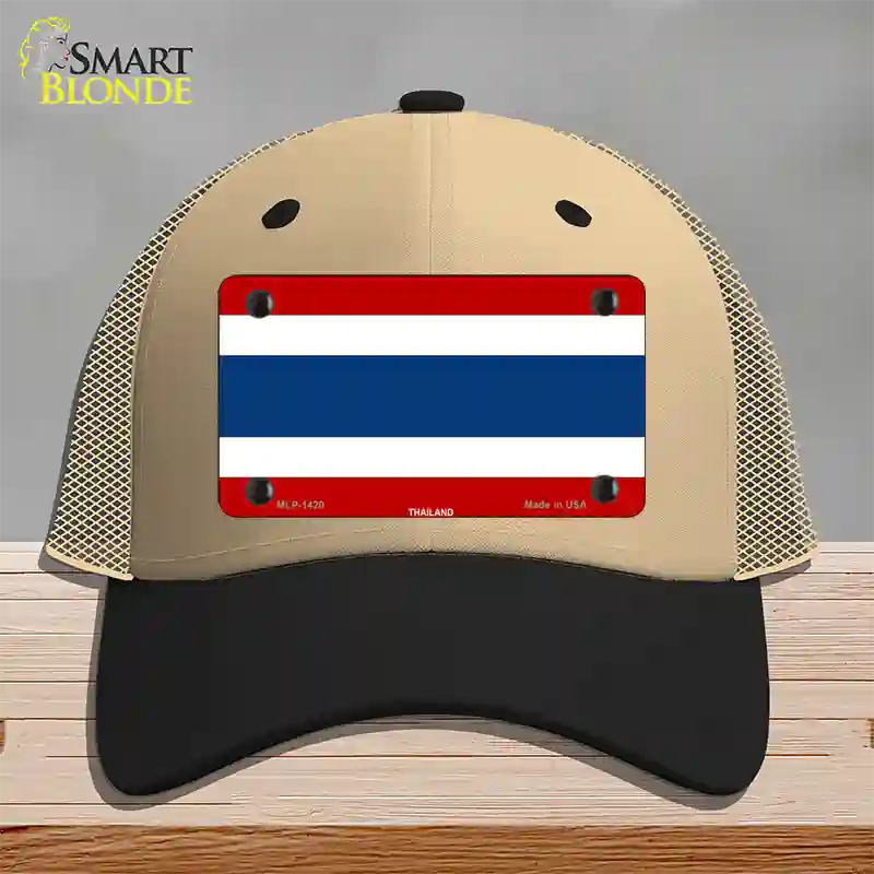 Thailand Flag Novelty License Plate Hat Mesh / Khaki|Black