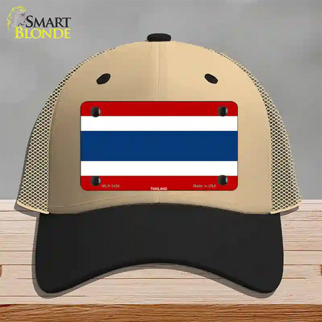 Thailand Flag Novelty License Plate Hat Mesh / Khaki|Black