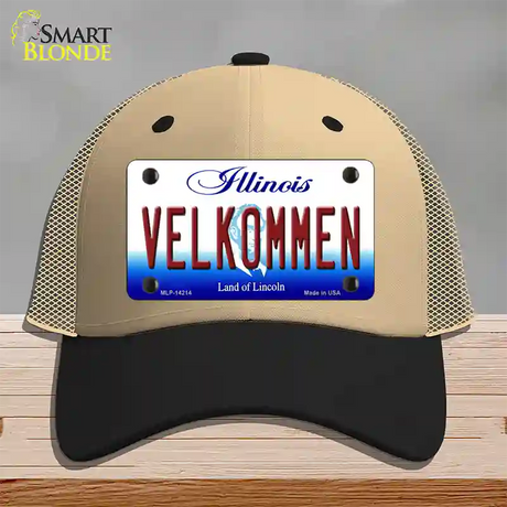 Velkommen Illinois Novelty License Plate Hat Mesh / Khaki|Black