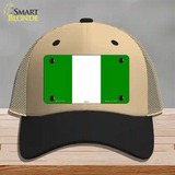 Nigeria Flag Novelty License Plate Hat Mesh / Khaki|Black