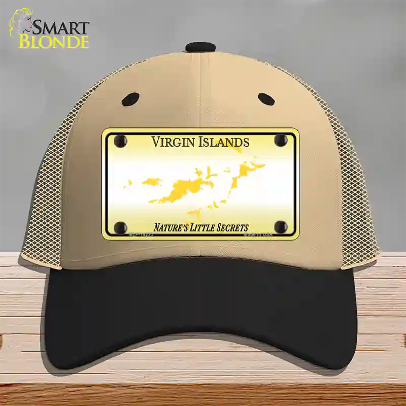 Virgin Islands Blank Novelty License Plate Hat Mesh / Khaki|Black