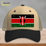 Kenya Flag Novelty License Plate Hat Mesh / Khaki|Black