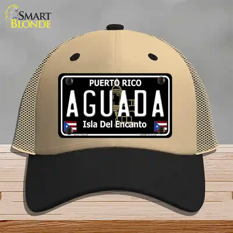 Aguada Puerto Rico Black Novelty License Plate Hat Mesh / Khaki|Black