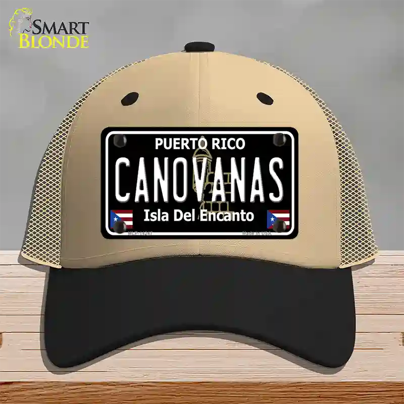 Canovanas Puerto Rico Black Novelty License Plate Hat Mesh / Khaki|Black