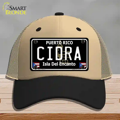 Cidra Puerto Rico Black Novelty License Plate Hat Mesh / Khaki|Black