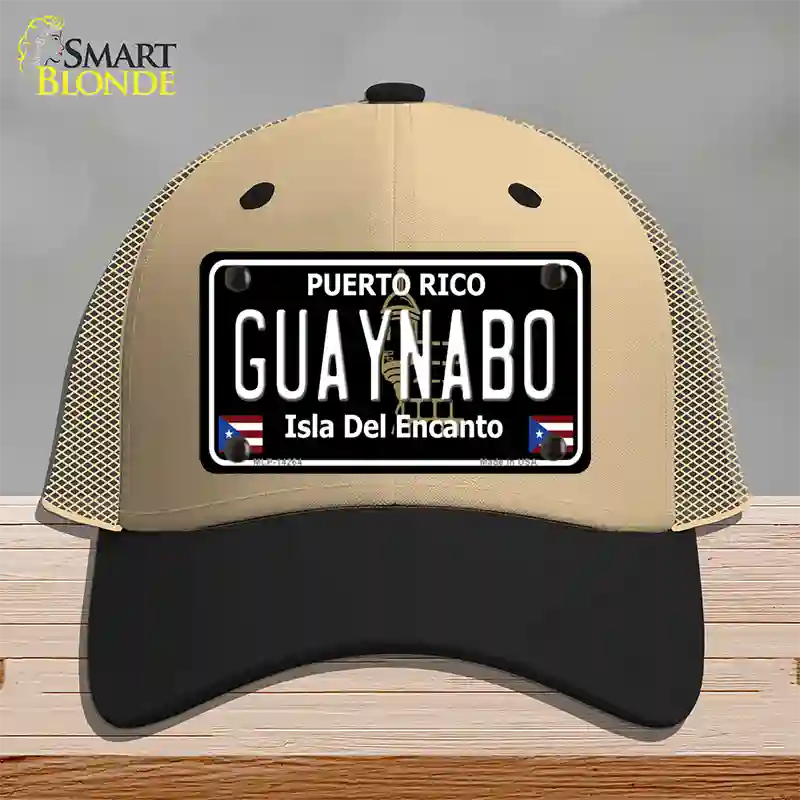 Guaynabo Puerto Rico Black Novelty License Plate Hat Mesh / Khaki|Black