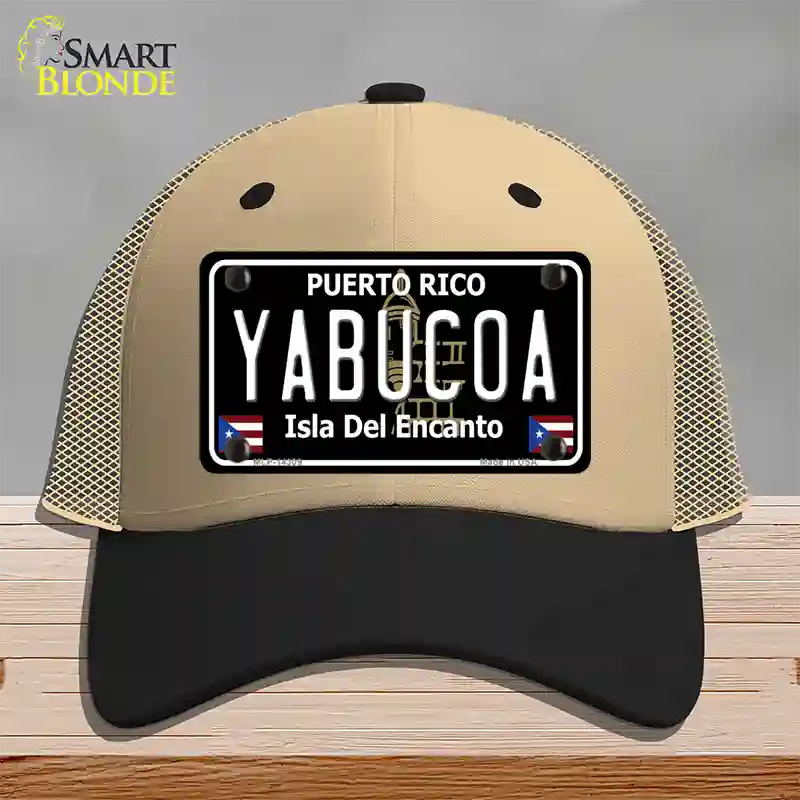 Yabucoa Puerto Rico Black Novelty License Plate Hat Mesh / Khaki|Black