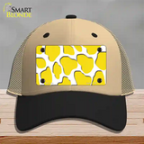 Yellow White Giraffe Novelty License Plate Hat Mesh / Khaki|Black