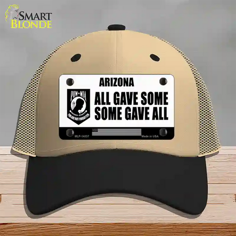 Arizona POW MIA Some Gave All Novelty License Plate Hat Mesh / Khaki|Black