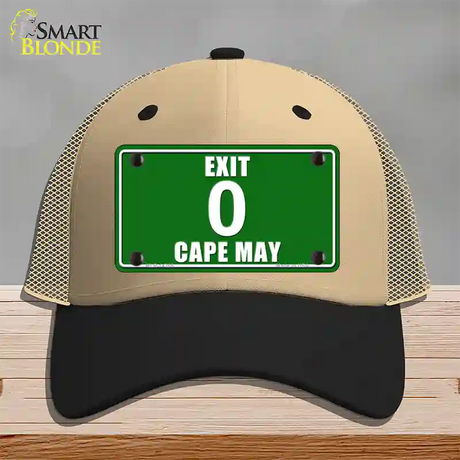 Exit 0 Cape May Novelty License Plate Hat Mesh / Khaki|Black