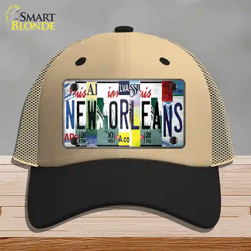 New Orleans License Plate Art Novelty License Plate Hat Mesh / Khaki|Black