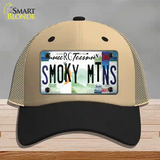 Smoky Mountains License Plate Art Novelty License Plate Hat Mesh / Khaki|Black