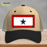 Blue Star One Novelty License Plate Hat Mesh / Khaki|Black