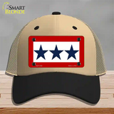 Blue Star Three Novelty License Plate Hat Mesh / Khaki|Black