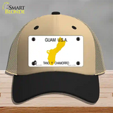 Guam State Novelty License Plate Hat Mesh / Khaki|Black