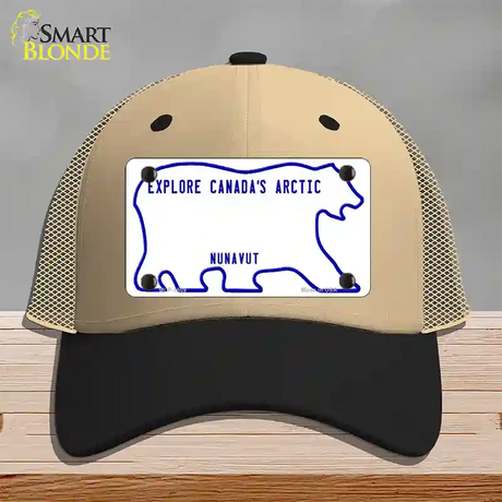 Nunavut Novelty License Plate Hat Mesh / Khaki|Black