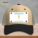 Saskatchewan Novelty License Plate Hat Mesh / Khaki|Black