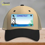 Connecticut Preserve State Blank Novelty License Plate Hat Mesh / Khaki|Black