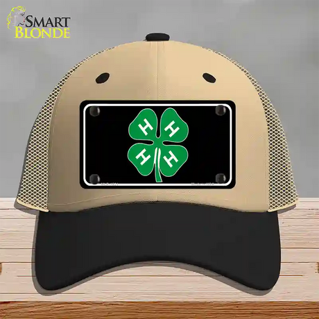 4-H Novelty License Plate Hat Mesh / Khaki|Black