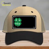 4-H Offset Novelty License Plate Hat Mesh / Khaki|Black