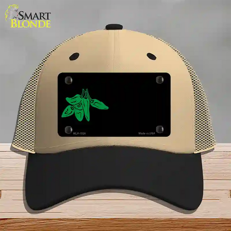 Green Chili Offset Novelty License Plate Hat Mesh / Khaki|Black