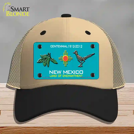 Green Chili & Road Runner New Mexico Novelty License Plate Hat Mesh / Khaki|Black