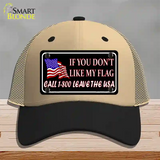 1 800 Leave The USA Novelty License Plate Hat Mesh / Khaki|Black