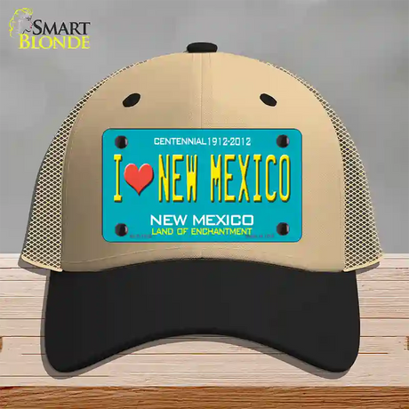 I Love New Mexico Novelty License Plate Hat Mesh / Khaki|Black