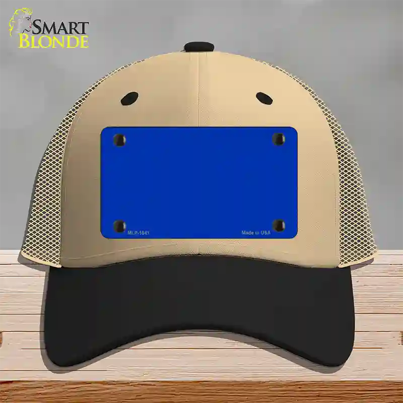 Royal Blue Solid Novelty License Plate Hat Mesh / Khaki|Black