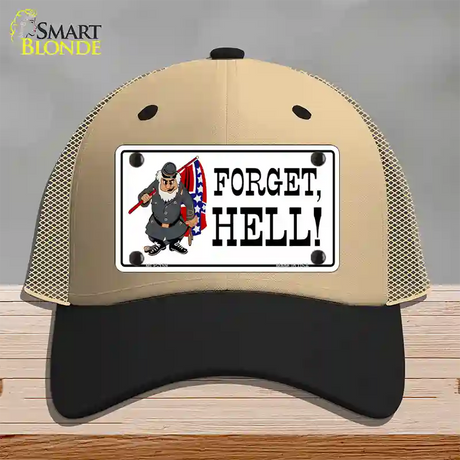 Forget Hell Novelty License Plate Hat Mesh / Khaki|Black