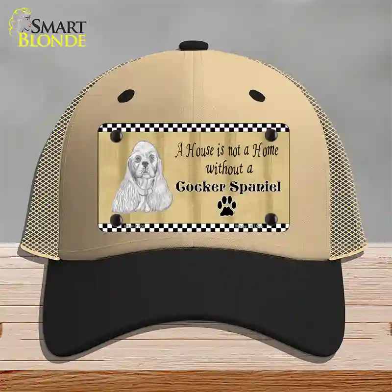 Pencil Sketch Cocker Spaniel Novelty License Plate Hat Mesh / Khaki|Black