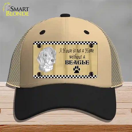 Pencil Sketch Beagle Novelty License Plate Hat Mesh / Khaki|Black