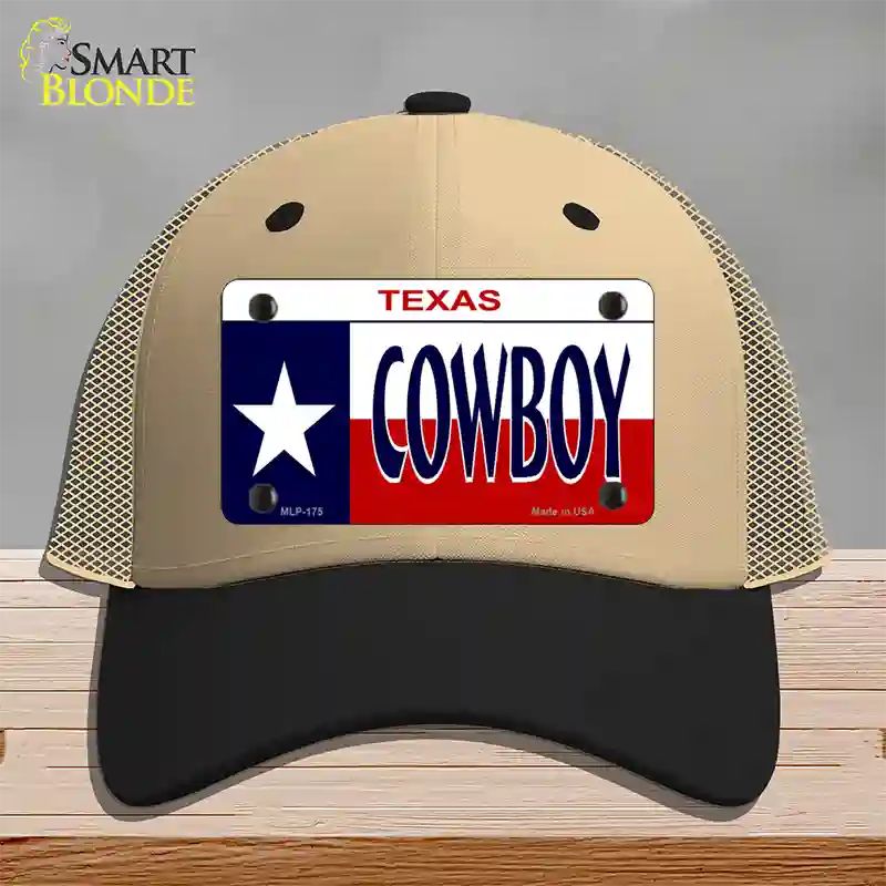 Cowboy Texas Novelty License Plate Hat Mesh / Khaki|Black