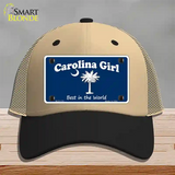 Carolina Girl Blue Novelty License Plate Hat Mesh / Khaki|Black