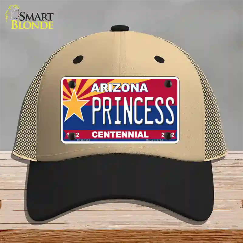 Arizona Centennial Princess Novelty License Plate Hat Mesh / Khaki|Black