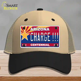 Arizona Centennial Charge Novelty License Plate Hat Mesh / Khaki|Black